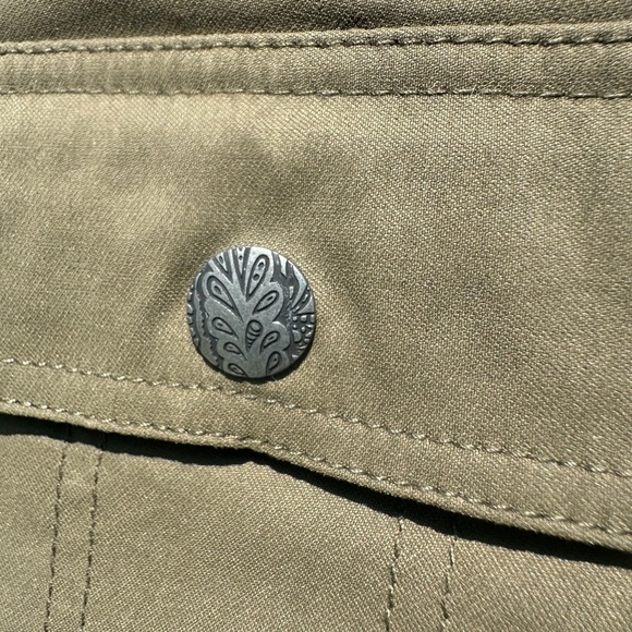 PrAna Halle Pant Bootcut Low UPF Gorpcore Outdoor Hiking Slate Green 10 Short - Picture 10 of 14